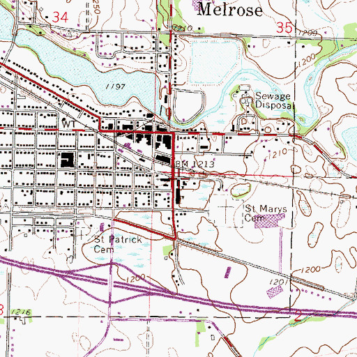 Topographic Map of Saint Mary's School, MN