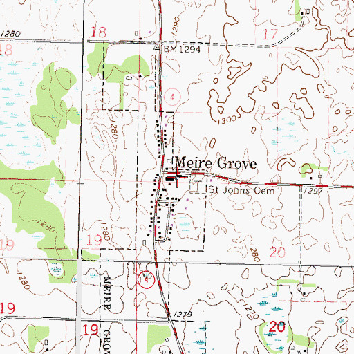 Topographic Map of Saint John's School, MN