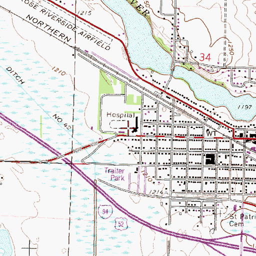 Topographic Map of Melrose Area Hospital, MN