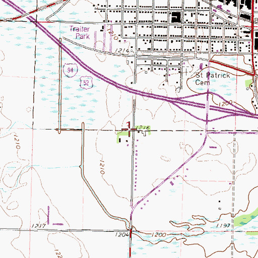 Topographic Map of Meadowlark Country Club, MN