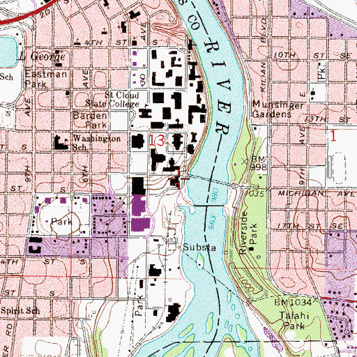 Topographic Map of Chilled Water Plant, MN