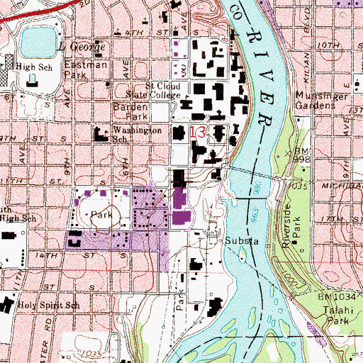 Topographic Map of Halenbeck Hall, MN