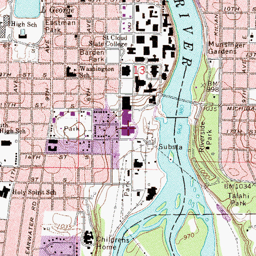Topographic Map of National Hockey Center, MN