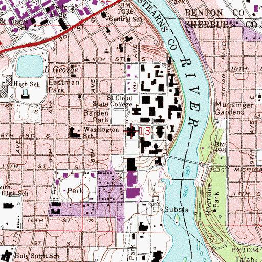 Topographic Map of Education Building, MN