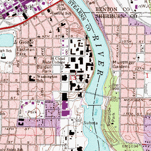 Topographic Map of 801 Building, MN