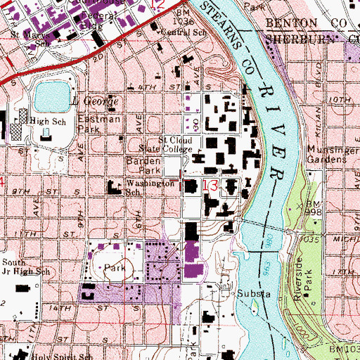 Topographic Map of Richard Green House, MN