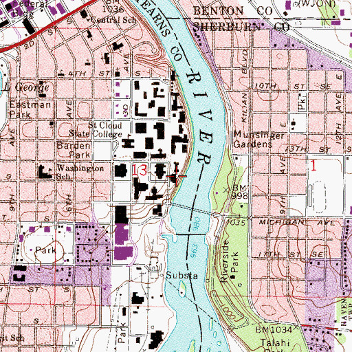 Topographic Map of Eastman Hall, MN