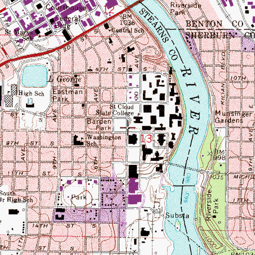 Topographic Map of Alumni House, MN