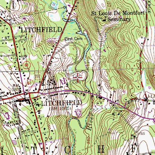 Topographic Map of East Cemetery, CT