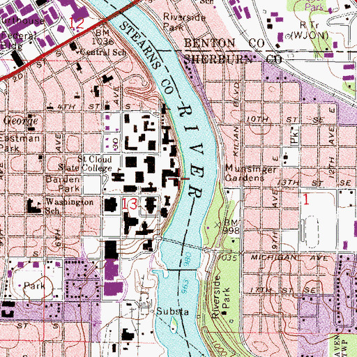 Topographic Map of Business Building, MN