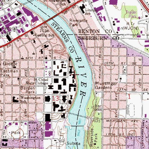 Topographic Map of Kiehle Visual Arts Center, MN