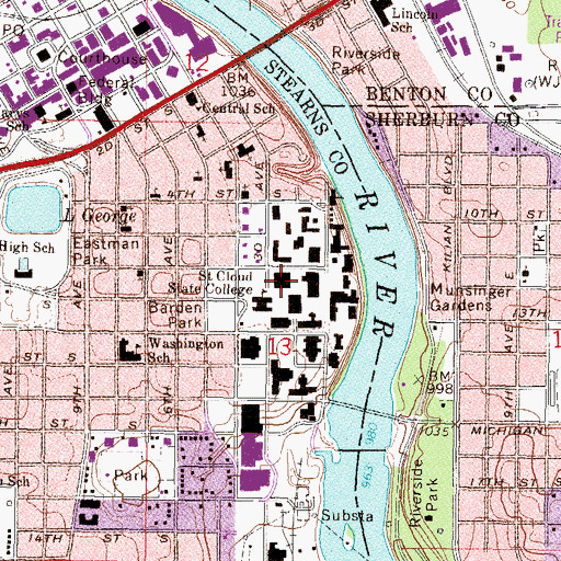 Topographic Map of Performing Arts Center, MN