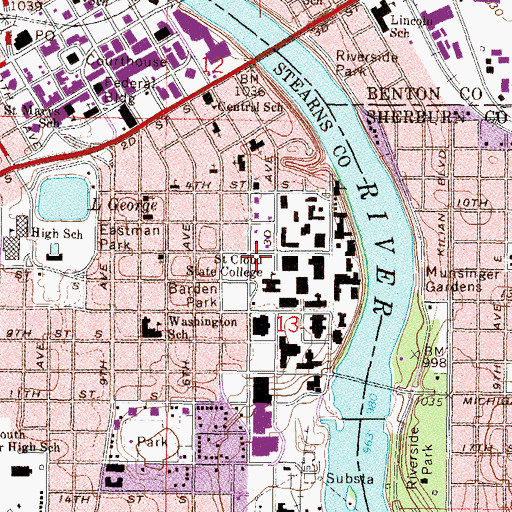 Topographic Map of James W Miller Learning Resources Center, MN