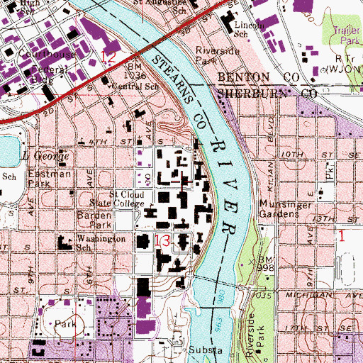 Topographic Map of Garvey Commons, MN