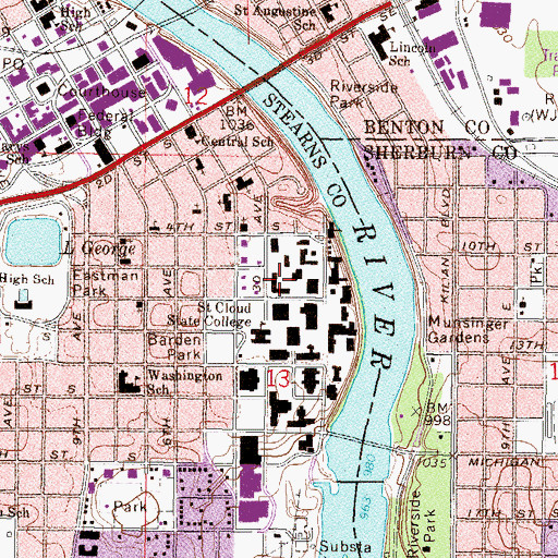 Topographic Map of Case Hall, MN