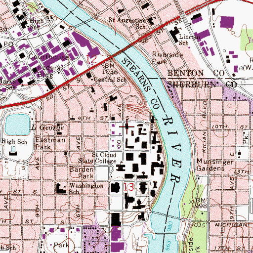 Topographic Map of Holes Hall, MN