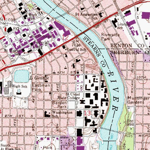 Topographic Map of North Office Center, MN