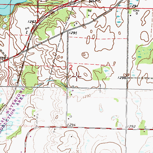 Topographic Map of Minnesota Home Cemetery, MN