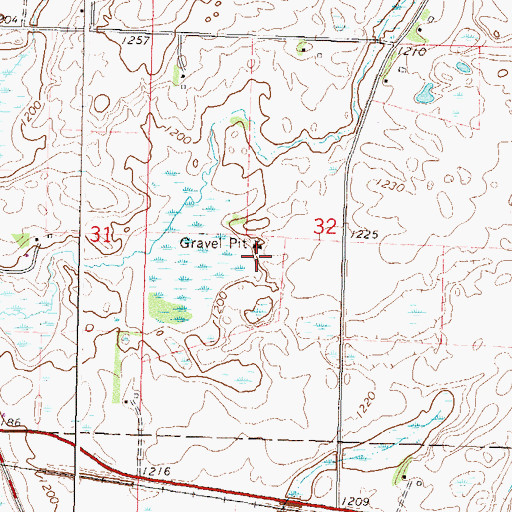 Topographic Map of Millwood Cemetery, MN