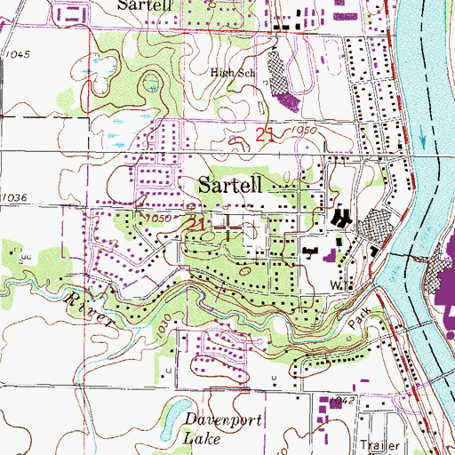 Topographic Map of Saint Francis Xavier Cemetery, MN