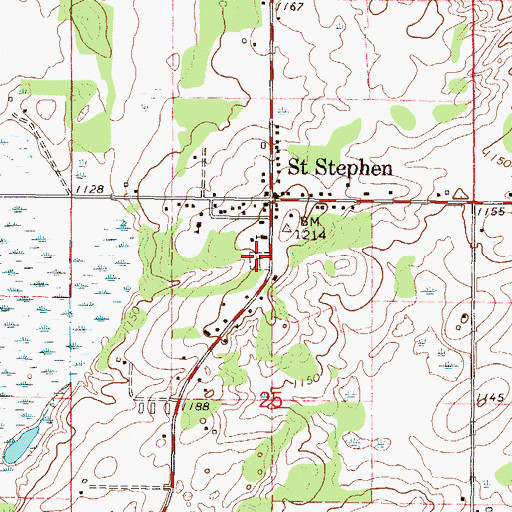 Topographic Map of Saint Stephani Cemetery, MN