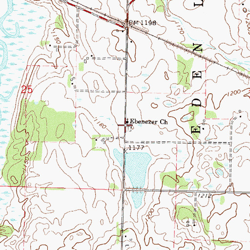 Topographic Map of Ebenezer Church Cemetery, MN