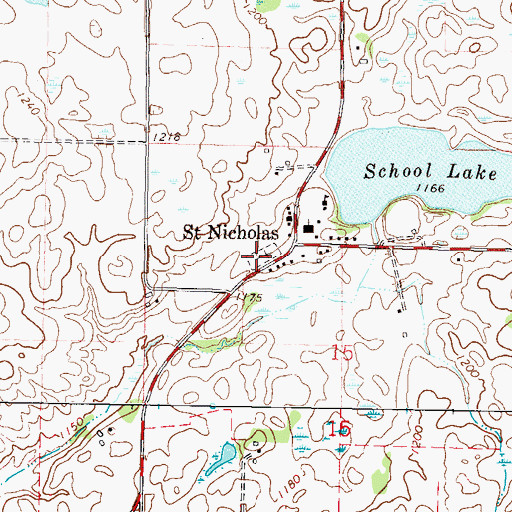 Topographic Map of Saint Nicholas Cemetery, MN