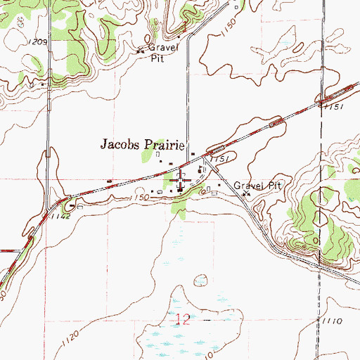 Topographic Map of Saint James Catholic Cemetery, MN