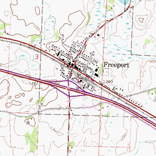 Topographic Map of Freeport (historical), MN