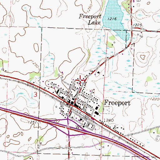 Topographic Map of Freeport Fire Department, MN