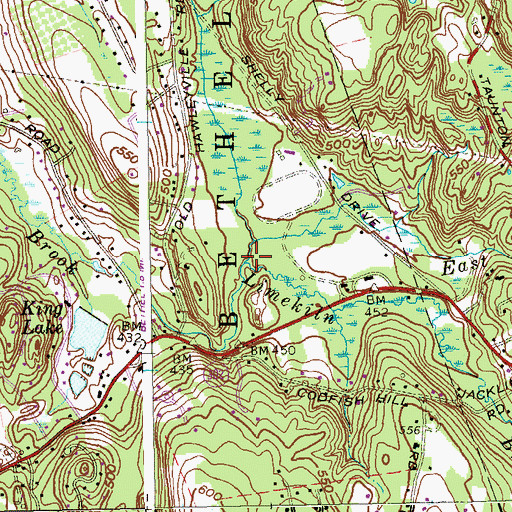 Topographic Map of East Fork, CT