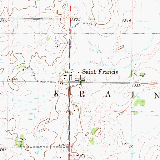 Topographic Map of Saint Francis Cemetery, MN