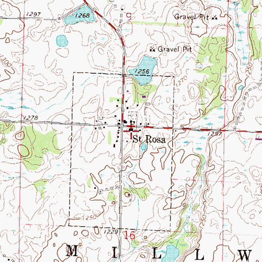 Topographic Map of Saint Rosa of Lima Church, MN