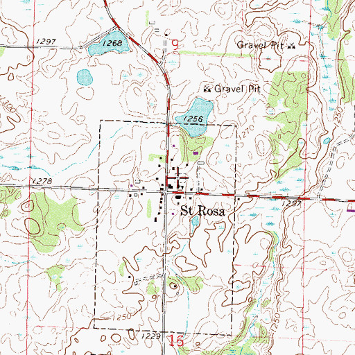 Topographic Map of Saint Rosa of Lima Cemetery, MN