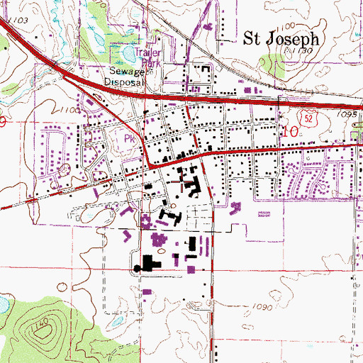 Topographic Map of Teresa Hall, MN