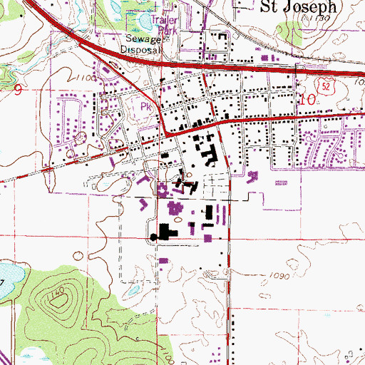 Topographic Map of Regina Hall, MN