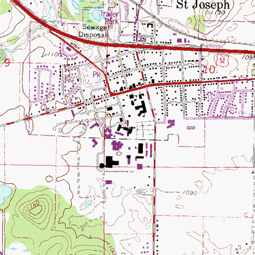 Topographic Map of Mary Hall Commons, MN