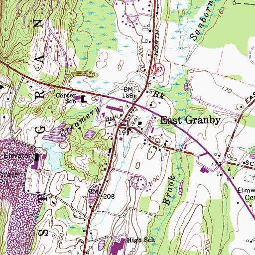 Topographic Map of East Granby, CT
