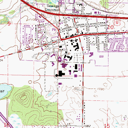 Topographic Map of Clemens Library, MN