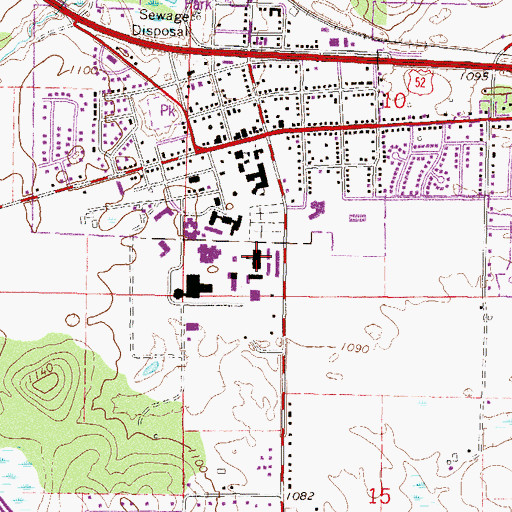 Topographic Map of Henrita Academic Building, MN