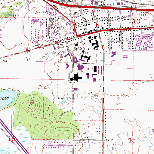 Topographic Map of Benedicta Arts Center, MN