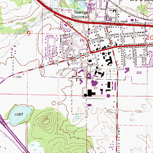 Topographic Map of Brian Hall, MN
