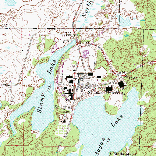 Topographic Map of Saint Thomas Aquinas Hall, MN