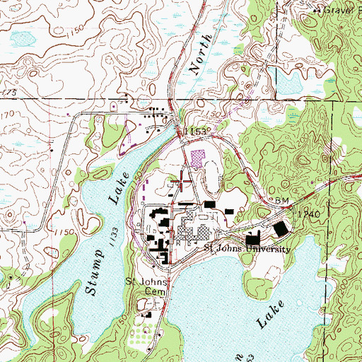 Topographic Map of Saint Boniface Hall, MN