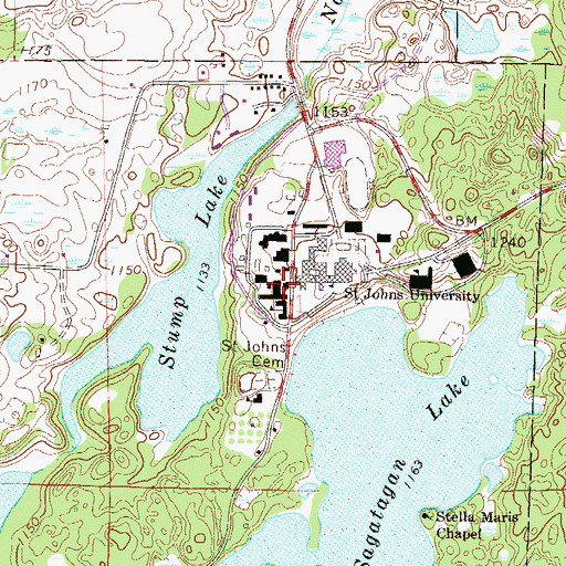 Topographic Map of Saint Francis House, MN