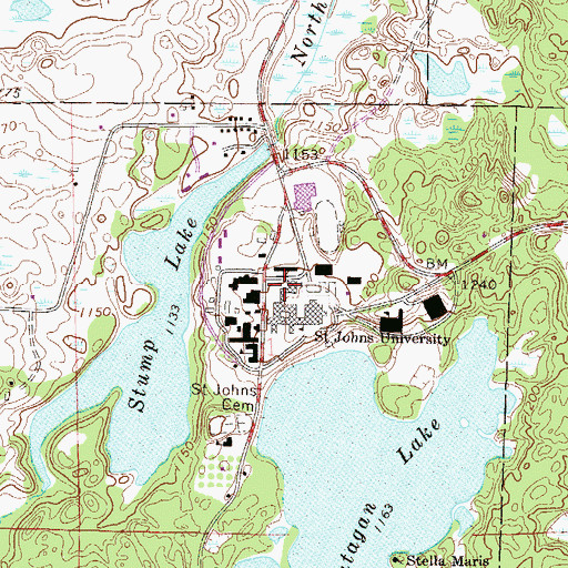 Topographic Map of Music Hall and Stephen B Humphrey Theater, MN