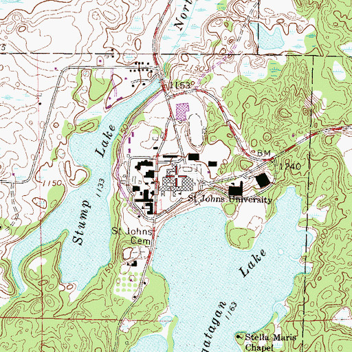 Topographic Map of The Great Hall, MN