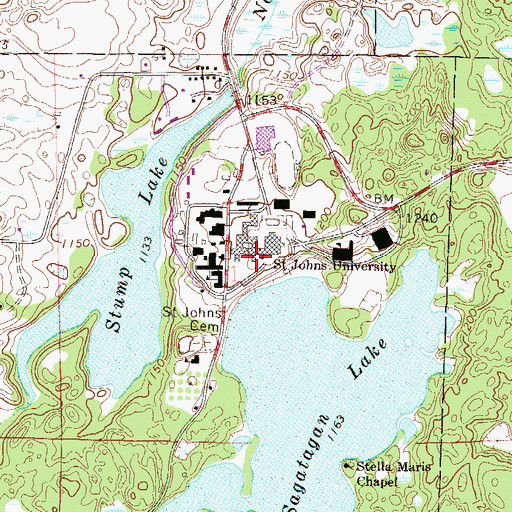 Topographic Map of Monastery - Breuer Wing, MN