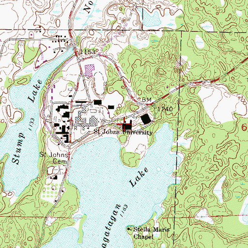 Topographic Map of Saint John's Prepatory School, MN