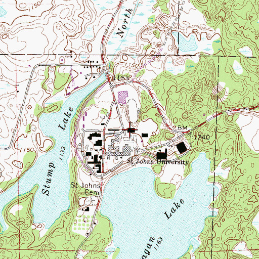Topographic Map of Hill Monastic Manuscript Library, MN